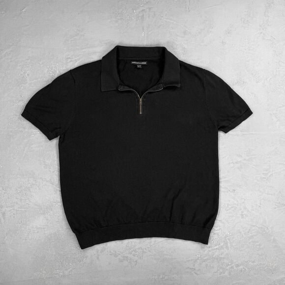 Saks Fifth Avenue Cotton Blend Knit Zip Front Polo Shirt Men's XL - Picture 1 of 3